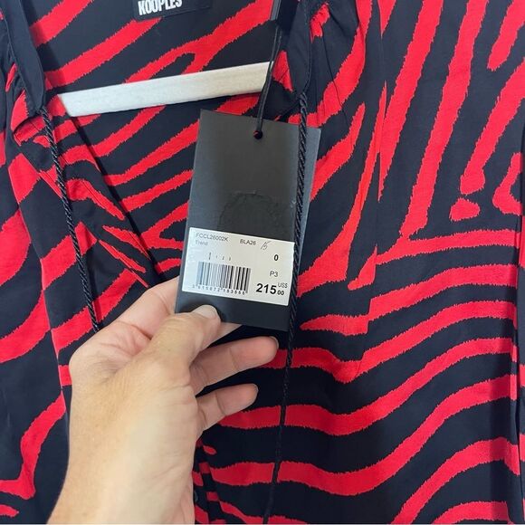 $215 The Kooples Zebra Print Blouse - Black NWT - Picture 10 of 12